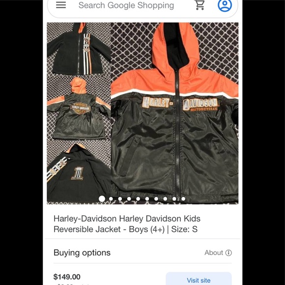 size 4/5t Harley Davidson Reversible coat! - Picture 5 of 5
